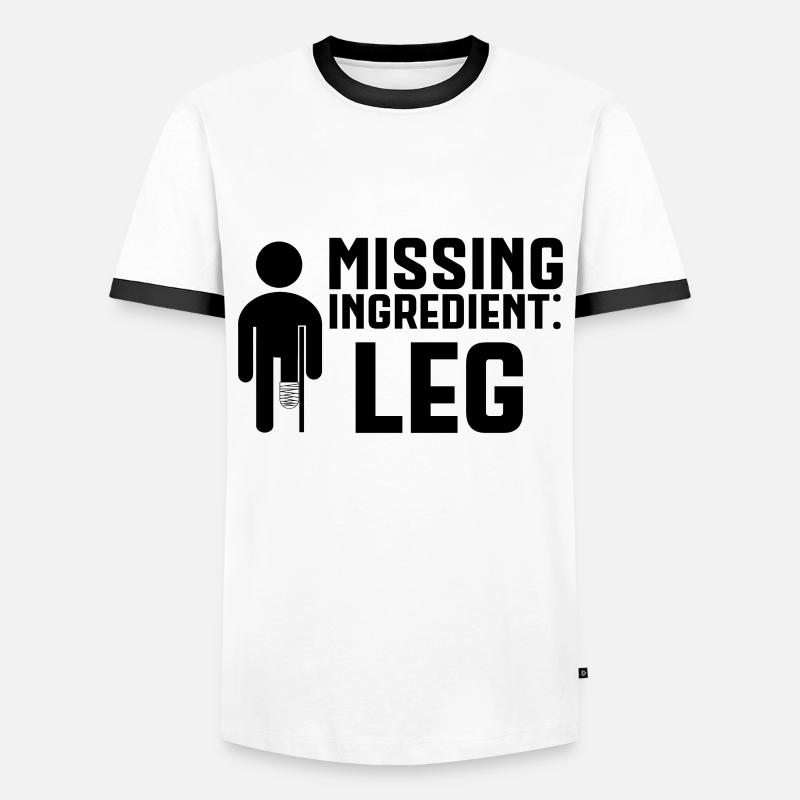 Amputiertes Bein Missing Ingredient Leg - Männer Kontrast-T-Shirt - Weiß/Schwarz