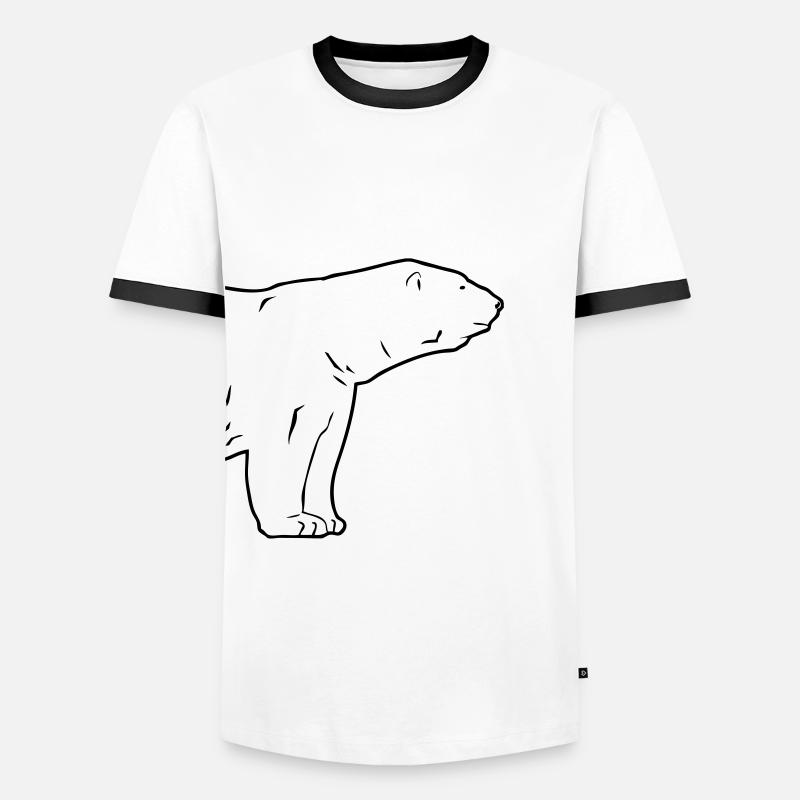 Polar Bear - Eisbär - Männer Kontrast-T-Shirt - Weiß/Schwarz