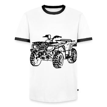 ATV Quad off-road vehicle off-road vehicle black - Men's Ringer Shirt - white/black - Front - AI Model Female 172 light (172cm) & AI Model Male 178 dark (178cm)