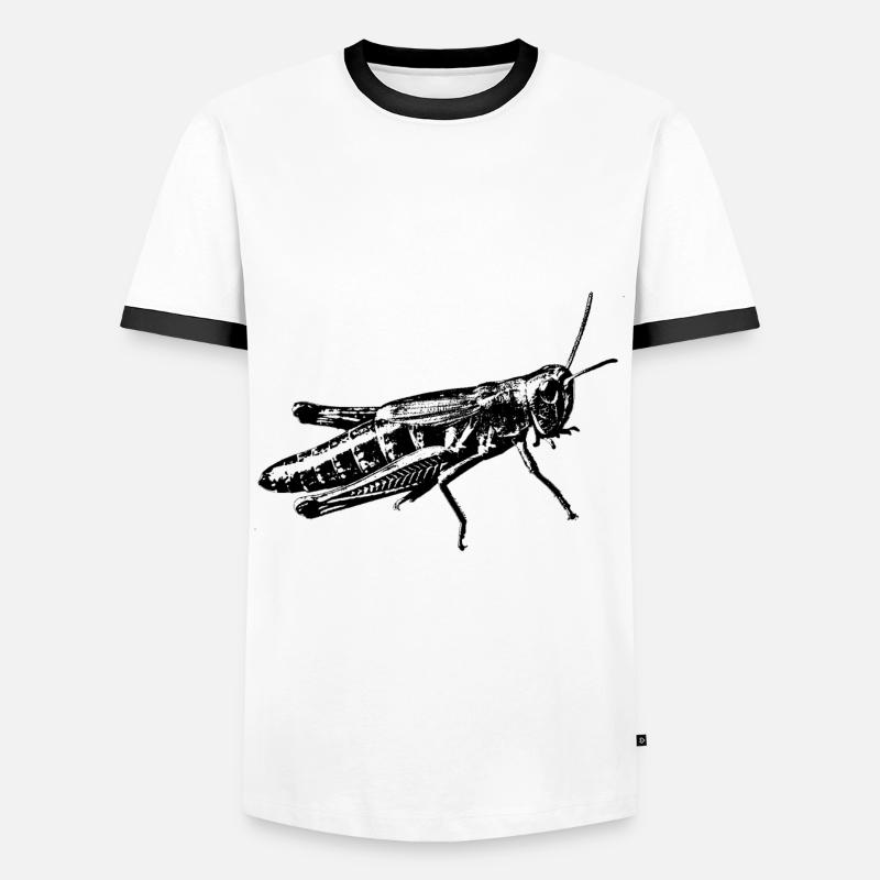 grasshopper graphic - Men's Ringer Shirt - white/black