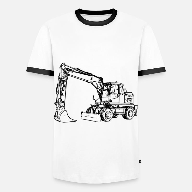 Bagger Radbagger Schaufelbagger schwarz - Männer Kontrast-T-Shirt - Weiß/Schwarz