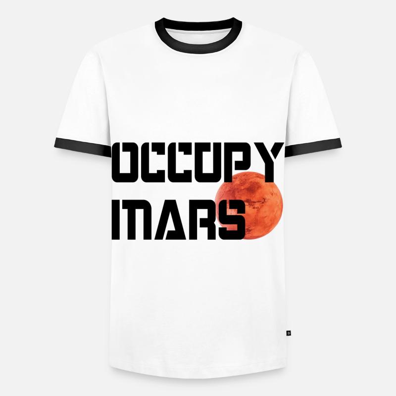OCCUPY MARS - Men's Ringer Shirt - white/black