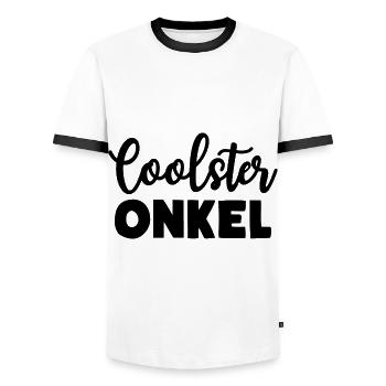 Coolster Onkel - Männer Kontrast-T-Shirt - Weiß/Schwarz - Vorne - AI Model Female 172 light (172cm) & AI Model Male 178 dark (178cm)