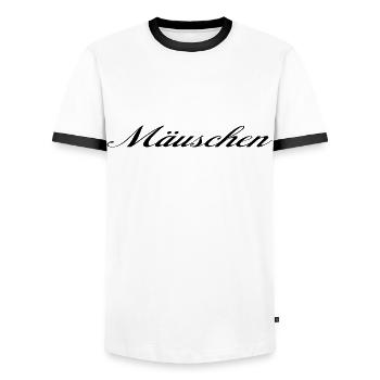 Mäuschen - T-shirt contrasté Homme - blanc/noir - Devant - AI Model Female 172 light (172cm) & AI Model Male 178 dark (178cm)