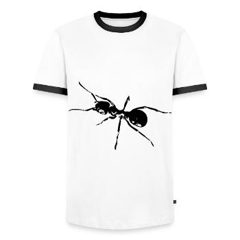 Ameise schwarz / weiss / grafik - Männer Kontrast-T-Shirt - Weiß/Schwarz - Vorne - AI Model Female 172 light (172cm) & AI Model Male 178 dark (178cm)
