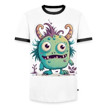 Monster Mash - Men's Ringer Shirt - white/black - Front - AI Model Female 172 light (172cm) & AI Model Male 178 dark (178cm)