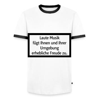 laute Musik fügt Umgebung Freude Party Bass Techno - Männer Kontrast-T-Shirt - Weiß/Schwarz - Vorne - AI Model Female 172 light (172cm) & AI Model Male 178 dark (178cm)