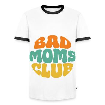 bad moms club retro logo kreis - Männer Kontrast-T-Shirt - Weiß/Schwarz - Vorne - AI Model Female 172 light (172cm) & AI Model Male 178 dark (178cm)