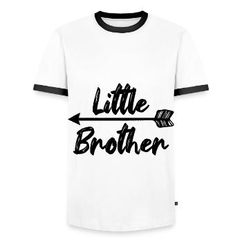 Little Brother Bruderherz Geschwister - Männer Kontrast-T-Shirt - Weiß/Schwarz - Vorne - AI Model Female 172 light (172cm) & AI Model Male 178 dark (178cm)