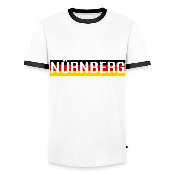 NUREMBERG DRAPEAU DE L’ALLEMAGNE - T-shirt contrasté Homme - blanc/noir - Devant - AI Model Female 172 light (172cm) & AI Model Male 178 dark (178cm)