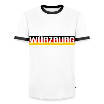 WÜRZBURG WÜRZBURG DRAPEAU DE L’ALLEMAGNE - T-shirt contrasté Homme - blanc/noir - Devant - AI Model Female 172 light (172cm) & AI Model Male 178 dark (178cm)