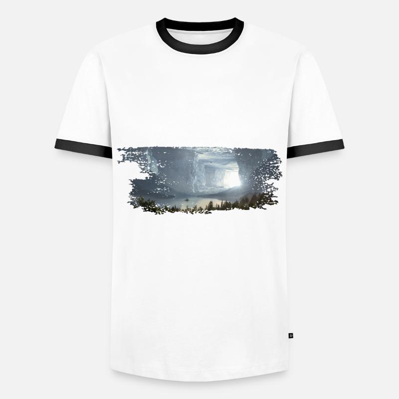 Fantasy cave - Männer Kontrast-T-Shirt - Weiß/Schwarz
