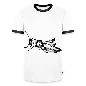 Grasshopper - Men's Ringer Shirt - white/black - Front - AI Model Female 172 light (172cm) & AI Model Male 178 dark (178cm)