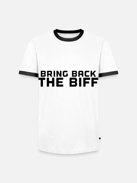 Bring Back The Biff - Men's Ringer Shirt - white/black
