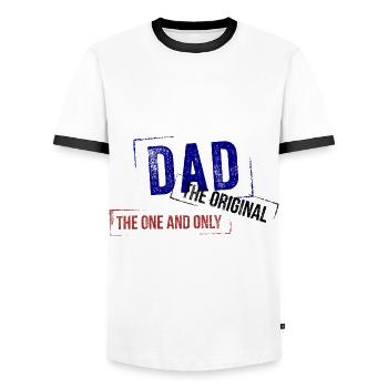 Dad Dad Dad Daddy Gift - Men's Ringer Shirt - white/black - Front - AI Model Female 172 light (172cm) & AI Model Male 178 dark (178cm)