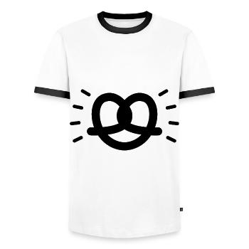 Pretzel Marquee Beer Tent Party - Men's Ringer Shirt - white/black - Front - AI Model Female 172 light (172cm) & AI Model Male 178 dark (178cm)