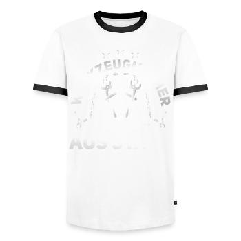 Werkzeugmacher mit Nerven aus Stahl Werkzeugbau - Männer Kontrast-T-Shirt - Weiß/Schwarz - Vorne - AI Model Female 172 light (172cm) & AI Model Male 178 dark (178cm)