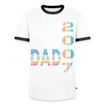 Best dad in the world since 2007 Father's Day birthday - Men's Ringer Shirt - white/black - Front - AI Model Female 172 light (172cm) & AI Model Male 178 dark (178cm)