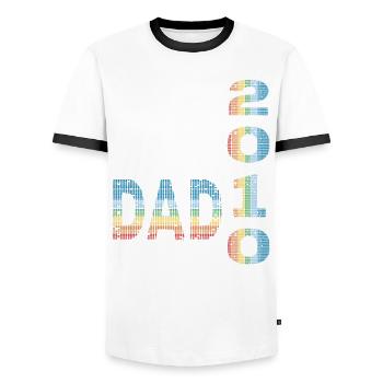Best dad in the world since 2010 Father's Day Birthday - Men's Ringer Shirt - white/black - Front - AI Model Female 172 light (172cm) & AI Model Male 178 dark (178cm)