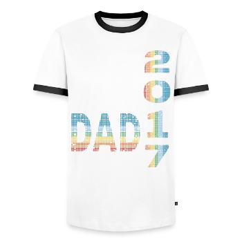 Best dad in the world since 2017 Father's Day Birthday - Men's Ringer Shirt - white/black - Front - AI Model Female 172 light (172cm) & AI Model Male 178 dark (178cm)