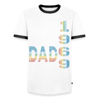 Bester Papa der Welt seit 1969 Vatertag Geburtstag - Männer Kontrast-T-Shirt - Weiß/Schwarz - Vorne - AI Model Female 172 light (172cm) & AI Model Male 178 dark (178cm)