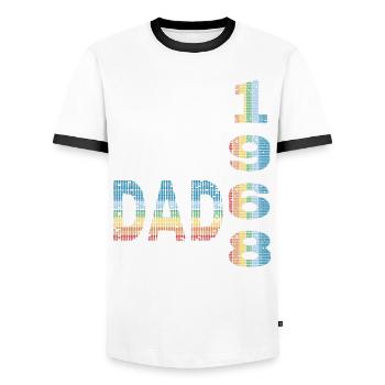 Bester Papa der Welt seit 1968 Vatertag Geburtstag - Männer Kontrast-T-Shirt - Weiß/Schwarz - Vorne - AI Model Female 172 light (172cm) & AI Model Male 178 dark (178cm)