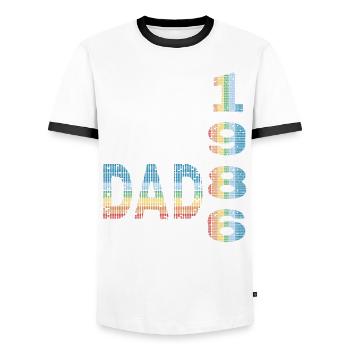 Bester Papa der Welt seit 1986 Vatertag - Männer Kontrast-T-Shirt - Weiß/Schwarz - Vorne - AI Model Female 172 light (172cm) & AI Model Male 178 dark (178cm)