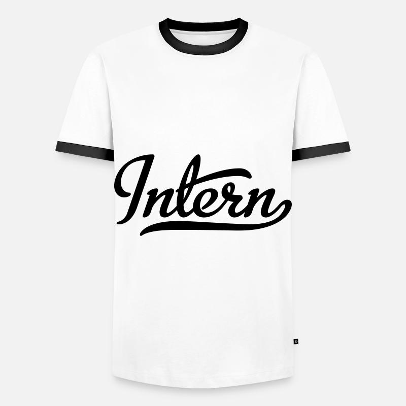 Intern - Männer Kontrast-T-Shirt - Weiß/Schwarz