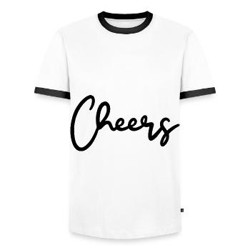 Vive le toast - T-shirt contrasté Homme - blanc/noir - Devant - AI Model Female 172 light (172cm) & AI Model Male 178 dark (178cm)