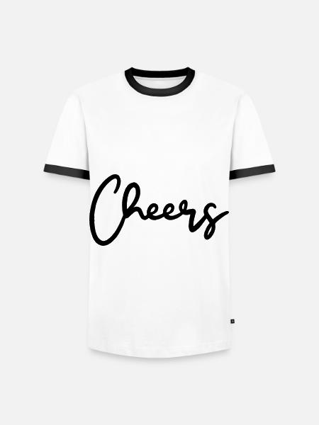 Cheers Trinkspruch - Männer Kontrast-T-Shirt - Weiß/Schwarz