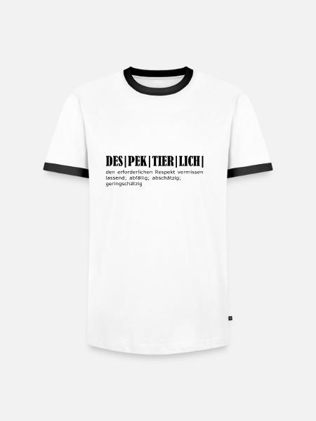 Despektierlich Definition - Männer Kontrast-T-Shirt - Weiß/Schwarz