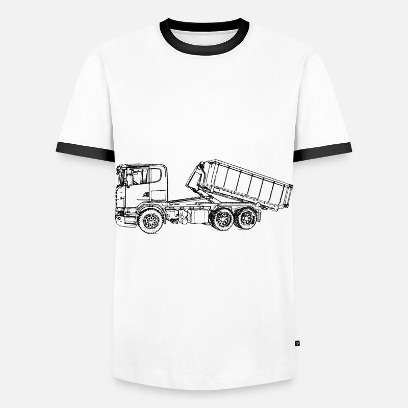 Absetzkipper LKW Container Kipper Absetzer - Männer Kontrast-T-Shirt - Weiß/Schwarz