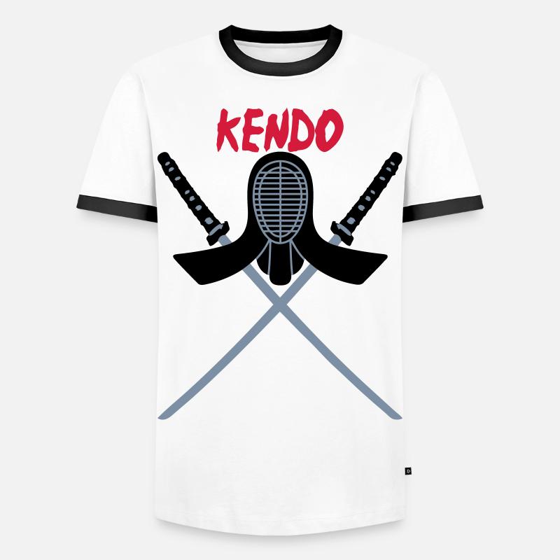 KENDO - Men's Ringer Shirt - white/black