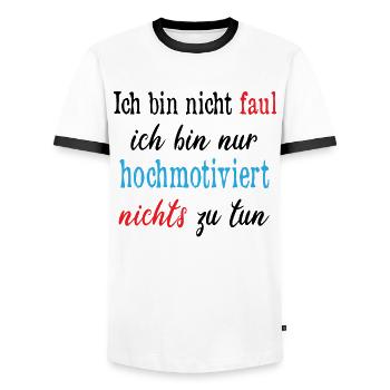 Faul Nichts Tun Lustiger Spruch - Männer Kontrast-T-Shirt - Weiß/Schwarz - Vorne - AI Model Female 172 light (172cm) & AI Model Male 178 dark (178cm)