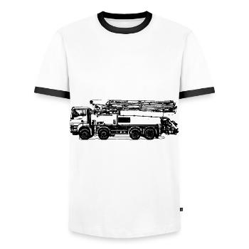 Concrete pump concrete mixer construction site construction pump truck - Men's Ringer Shirt - white/black - Front - AI Model Female 172 light (172cm) & AI Model Male 178 dark (178cm)