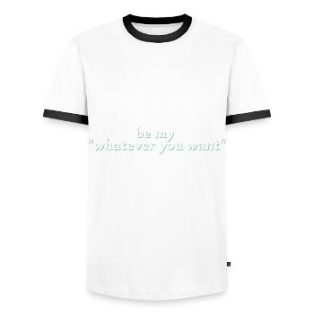 be my whatever you want - Männer Kontrast-T-Shirt - Weiß/Schwarz - Vorne - AI Model Female 172 light (172cm) & AI Model Male 178 dark (178cm)