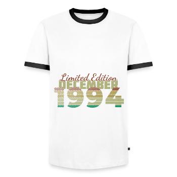 Édition limitée 30e anniversaire (SCR) 12/1994 - T-shirt contrasté Homme - blanc/noir - Devant - AI Model Female 172 light (172cm) & AI Model Male 178 dark (178cm)