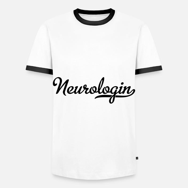 neurologin - Männer Kontrast-T-Shirt - Weiß/Schwarz