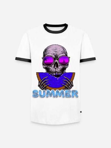 vacay mode - Men's Ringer Shirt - white/black