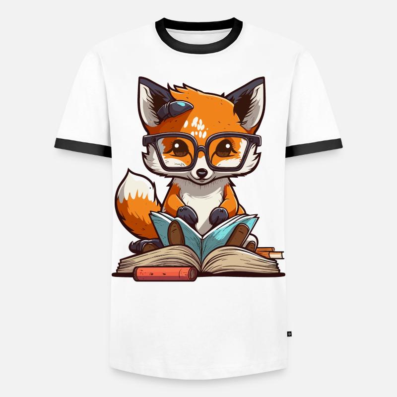 Bookish Fox - Men's Ringer Shirt - white/black