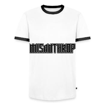 misanthrope - Men's Ringer Shirt - white/black - Front - AI Model Female 172 light (172cm) & AI Model Male 178 dark (178cm)