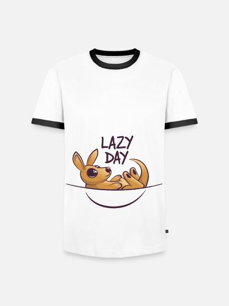lazy day - Männer Kontrast-T-Shirt - Weiß/Schwarz