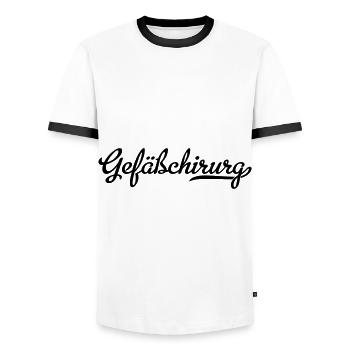 gefäßchirurg - Männer Kontrast-T-Shirt - Weiß/Schwarz - Vorne - AI Model Female 172 light (172cm) & AI Model Male 178 dark (178cm)