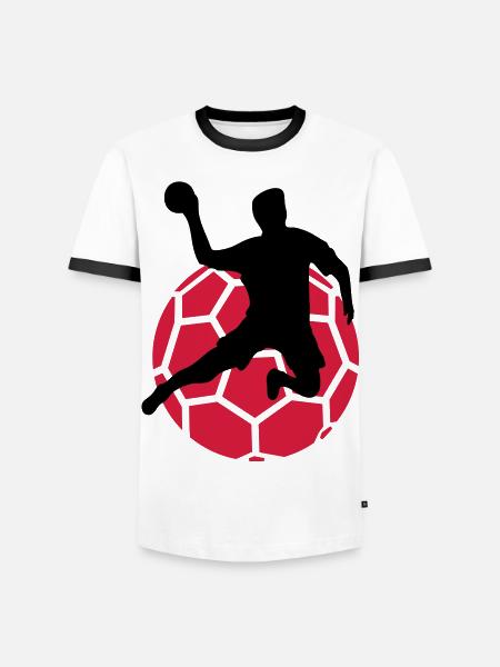 handball - T-shirt contrasté Homme - blanc/noir