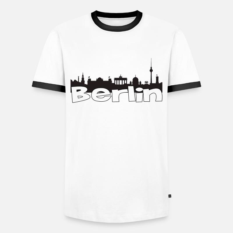 Skyline Berlin - Männer Kontrast-T-Shirt - Weiß/Schwarz