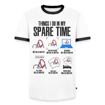 Roller Coaster Lover Amusement Park Ride - Men's Ringer Shirt - white/black - Front - AI Model Female 172 light (172cm) & AI Model Male 178 dark (178cm)