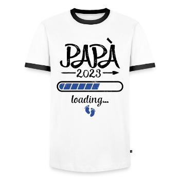 Papa 2023 Loading Schwangerschaft Vater Geburt - Männer Kontrast-T-Shirt - Weiß/Schwarz - Vorne - AI Model Female 172 light (172cm) & AI Model Male 178 dark (178cm)