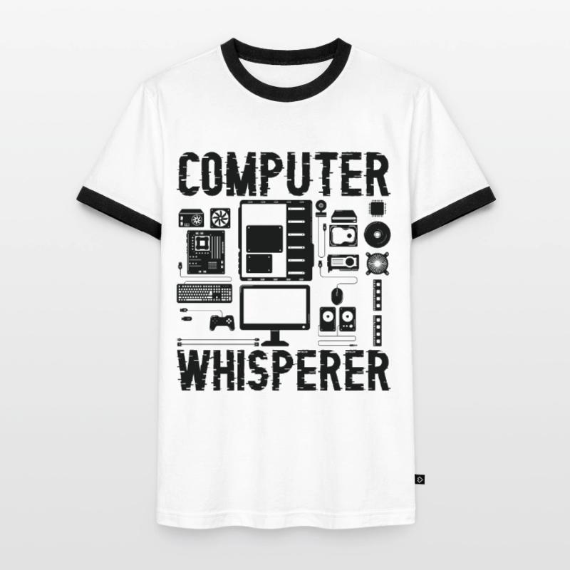 Programmeur de support informatique Computer Whisperer T-shirt contrasté Homme