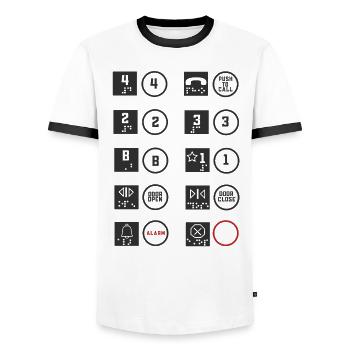 Elevator Technician Elevator Mechanic Elevator - Men's Ringer Shirt - white/black - Front - AI Model Female 172 light (172cm) & AI Model Male 178 dark (178cm)