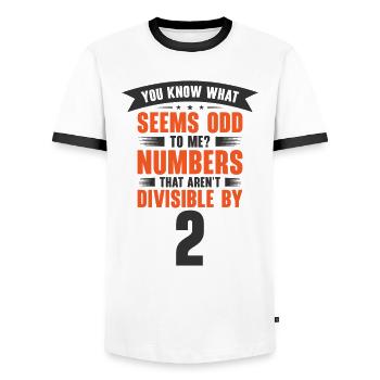 Math Odd Numbers Mathematician Whole Number - Men's Ringer Shirt - white/black - Front - AI Model Female 172 light (172cm) & AI Model Male 178 dark (178cm)
